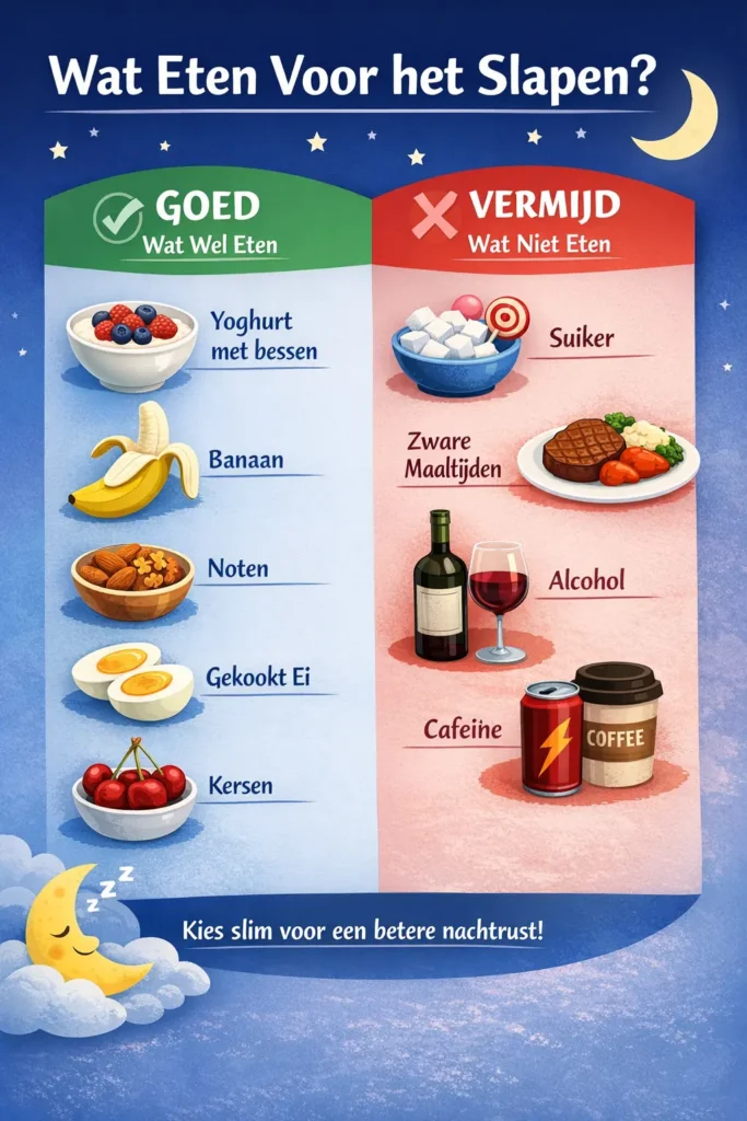 infographic wat eten voor het slapen wat wel en niet eten voor betere slaap
